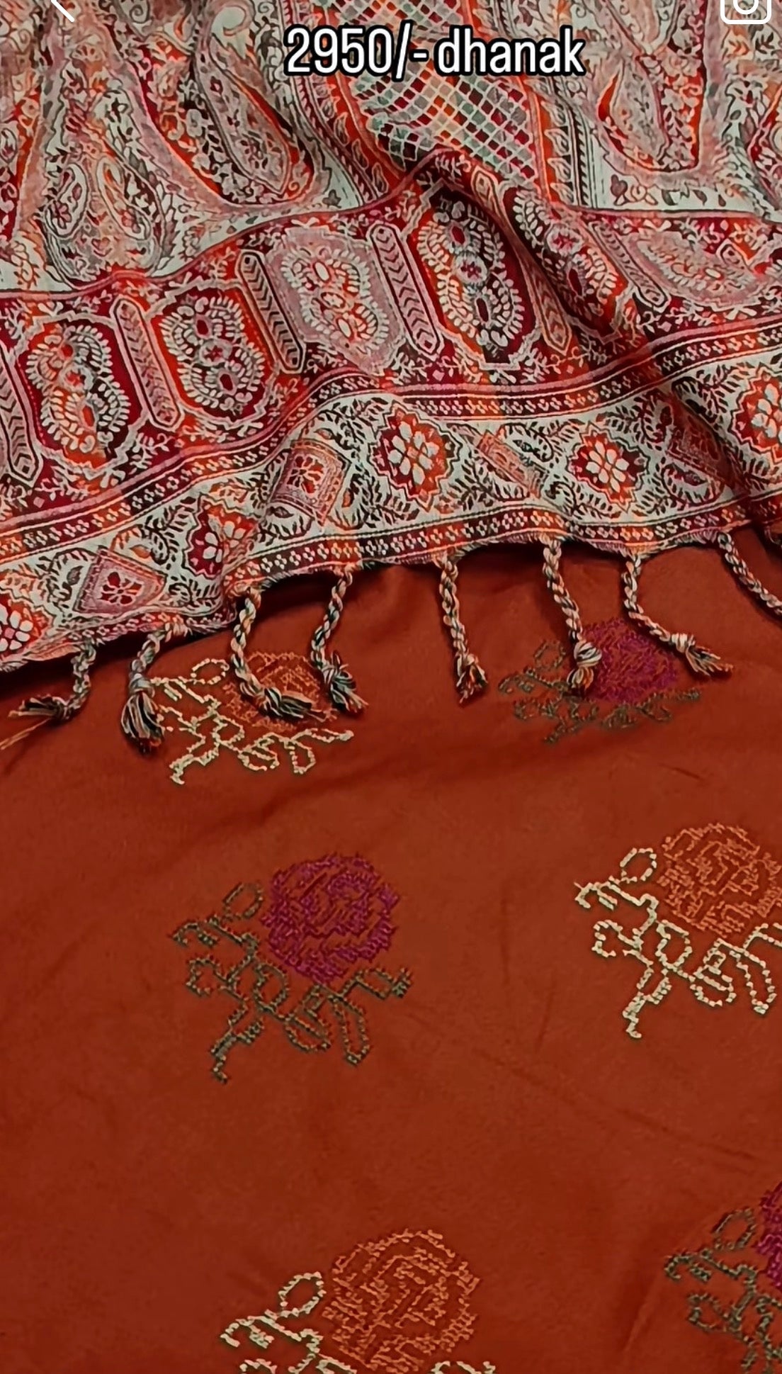 3pc tulip rust orange dhankh