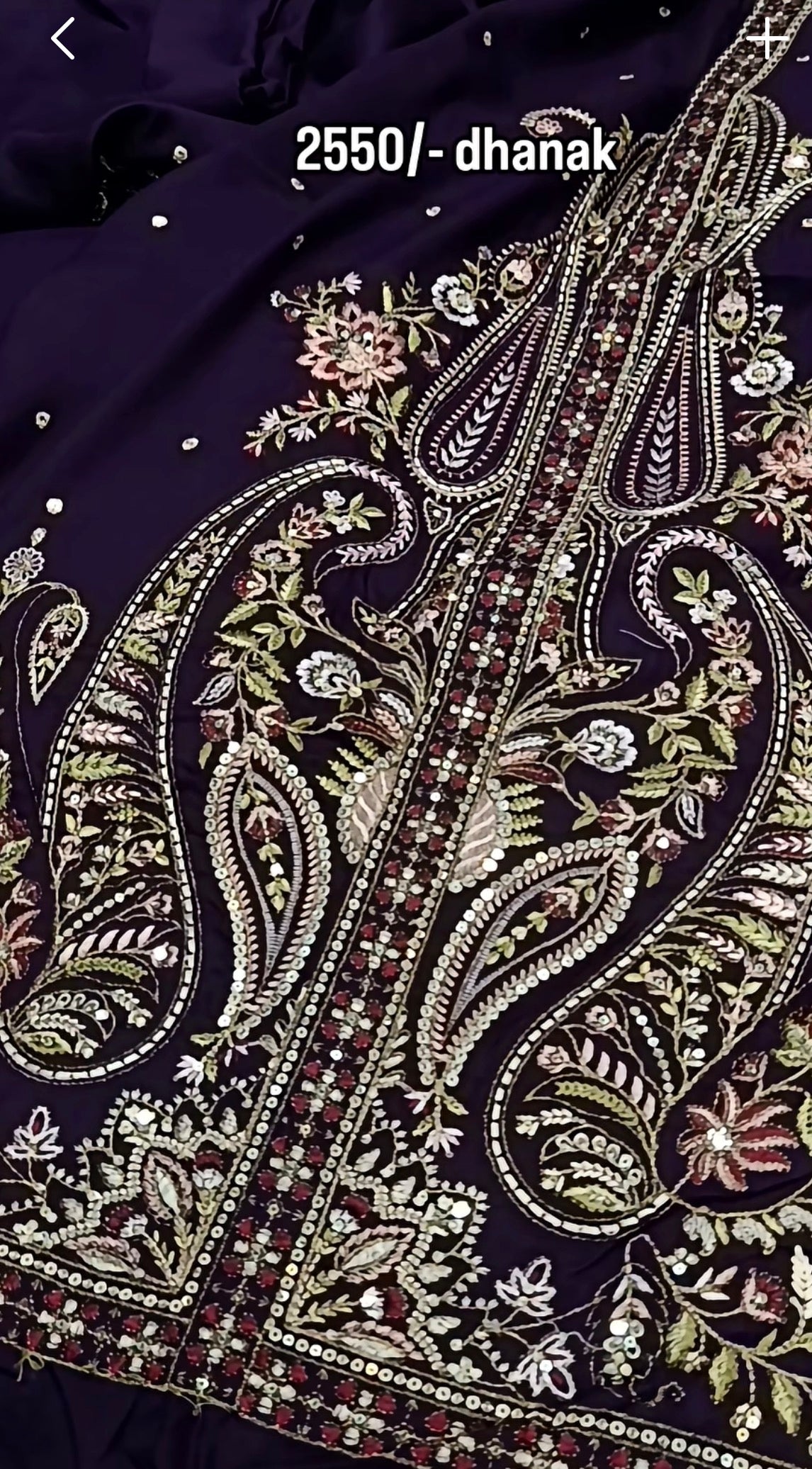 2pc purple gown peacock dhankh