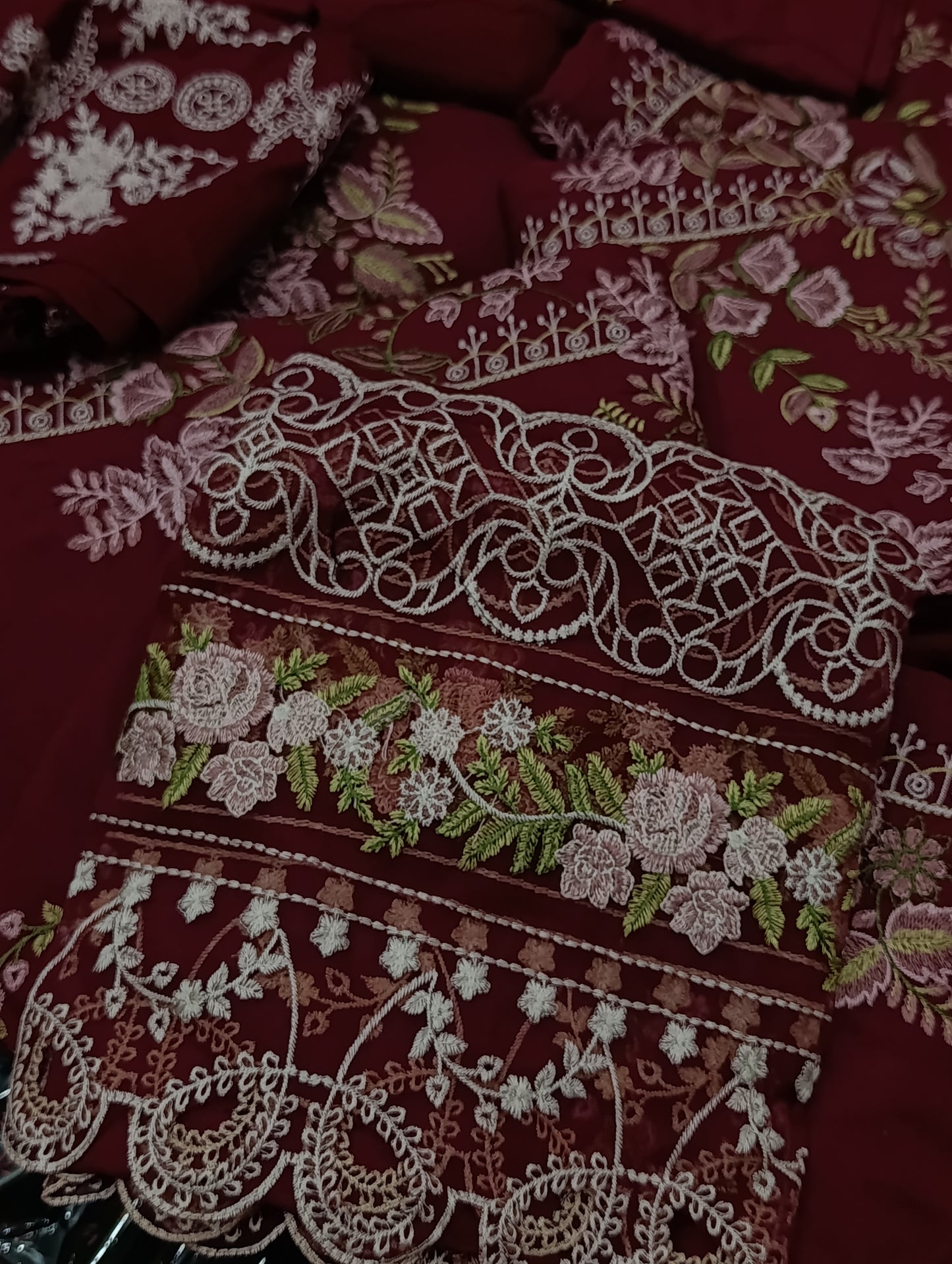 3pc Kahf inspired luxury Maroon