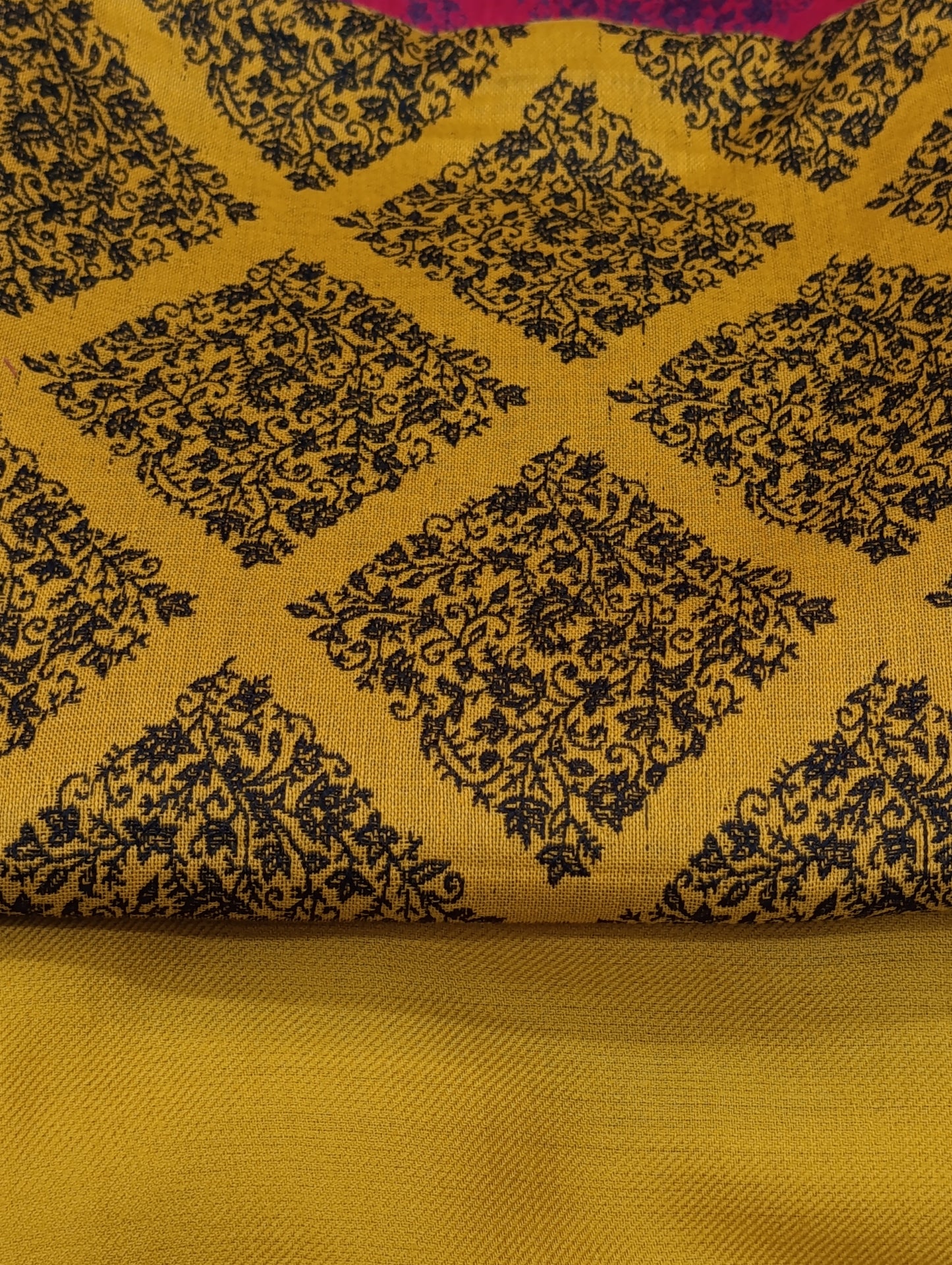 3pc kashmiri Resham pasham wool mustard black