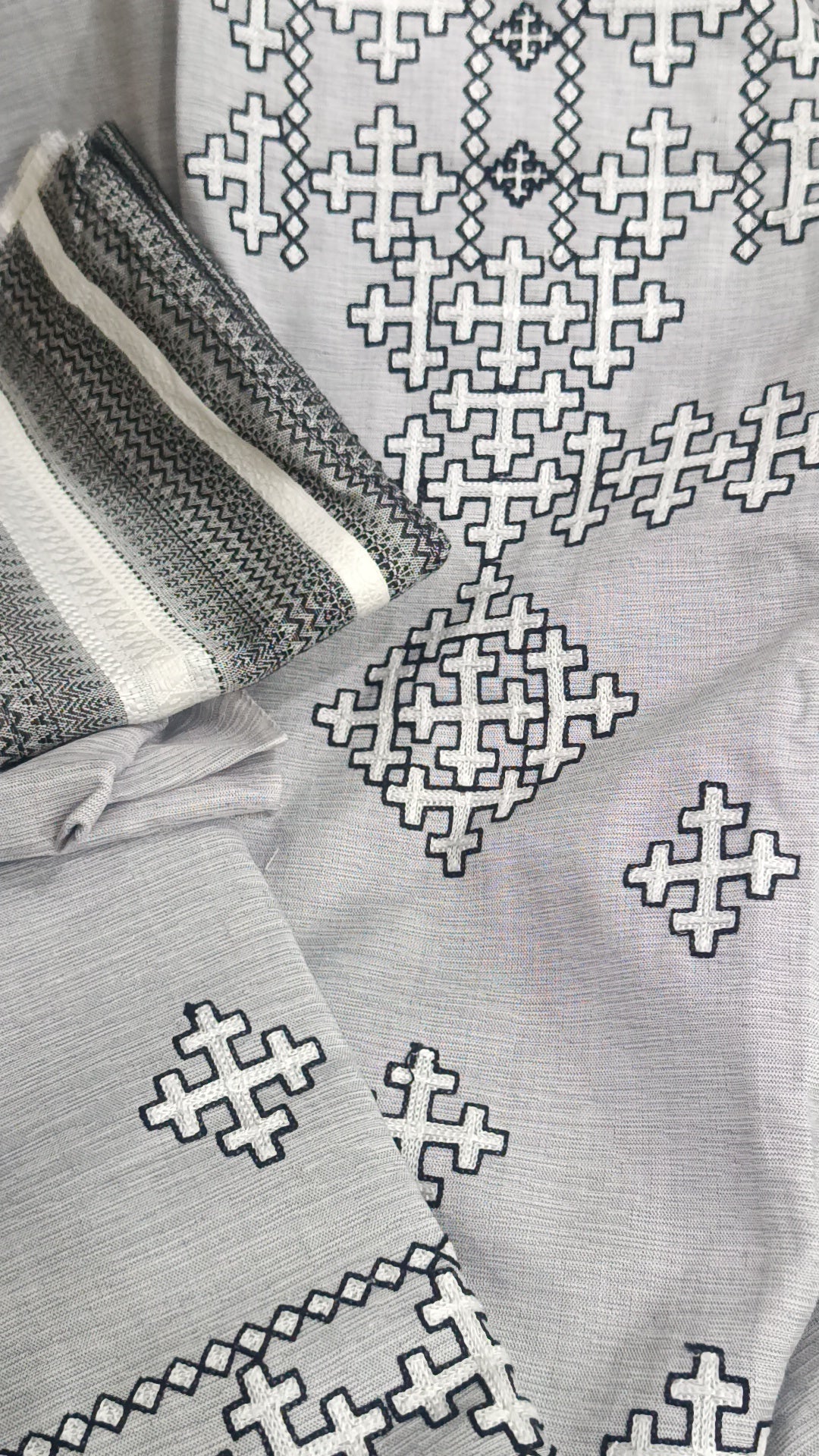 3pc chambry khaddar grey