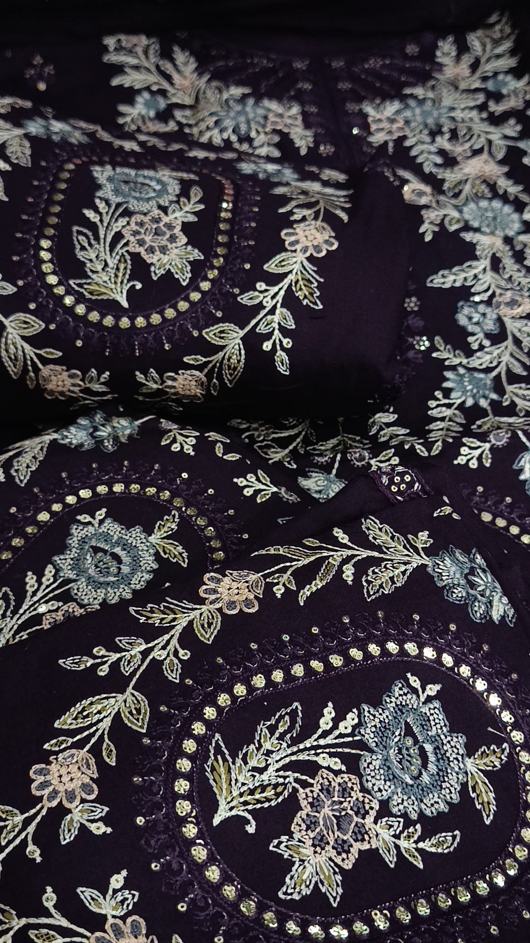 3pc Dhanak winter Kalam purple