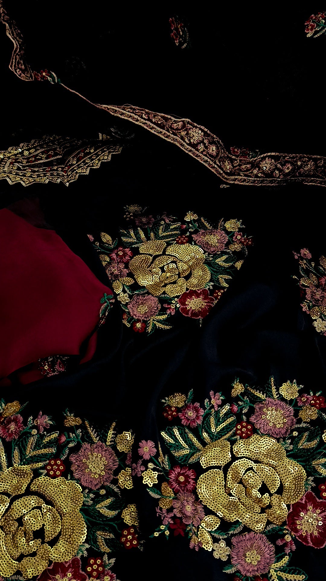 3pc silk ethnic sale black