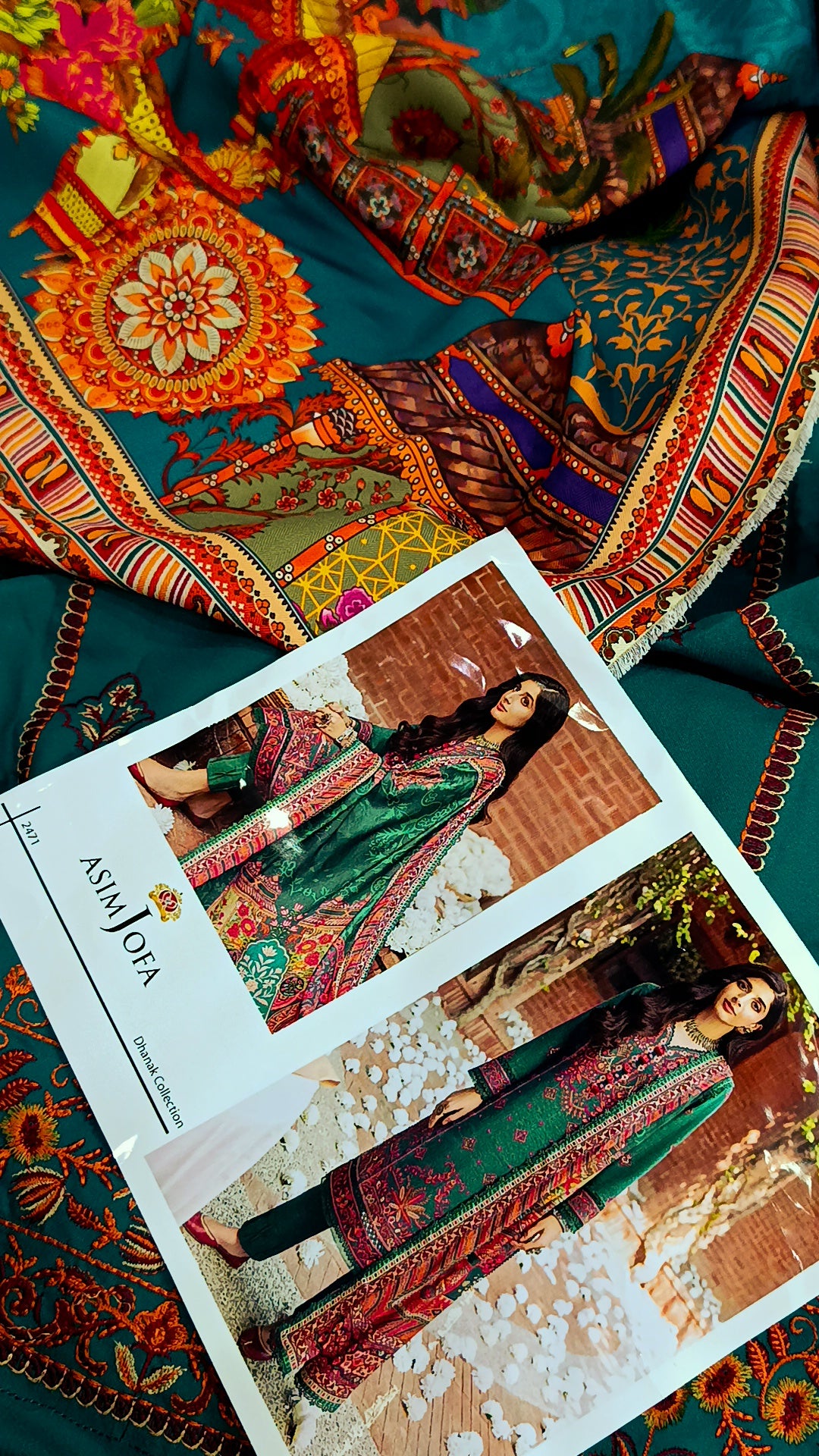 3pc Dhanak Asim jofa green
