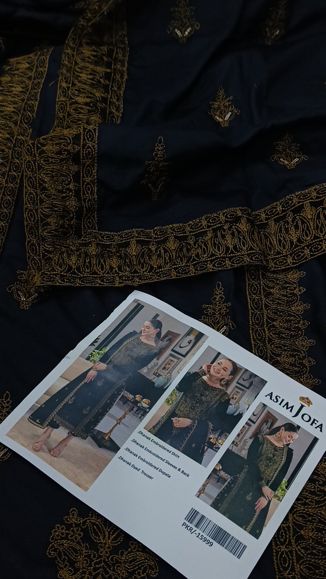 3pc chamkili black winter dhanak