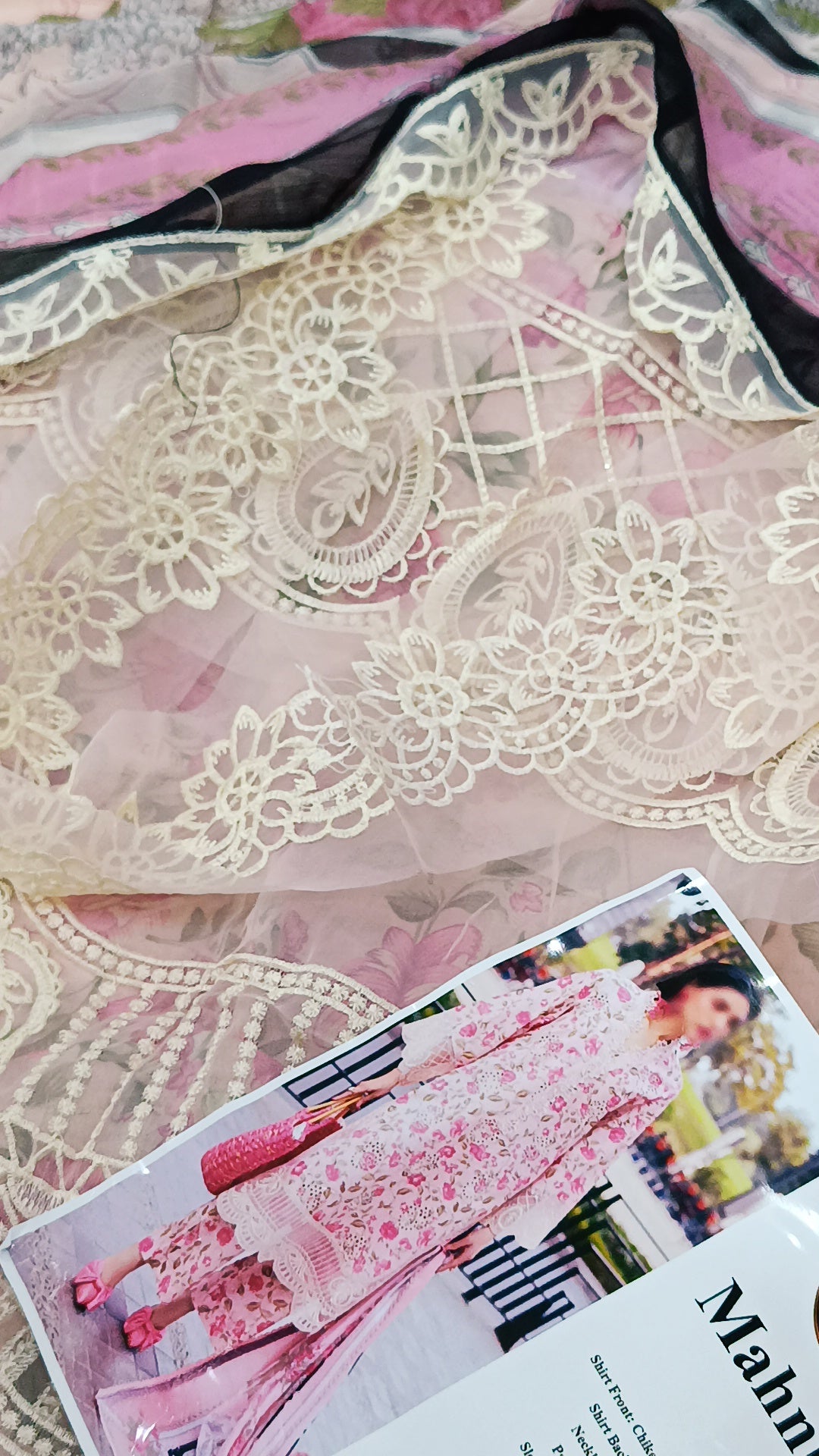 3pc laaaj pink lawn