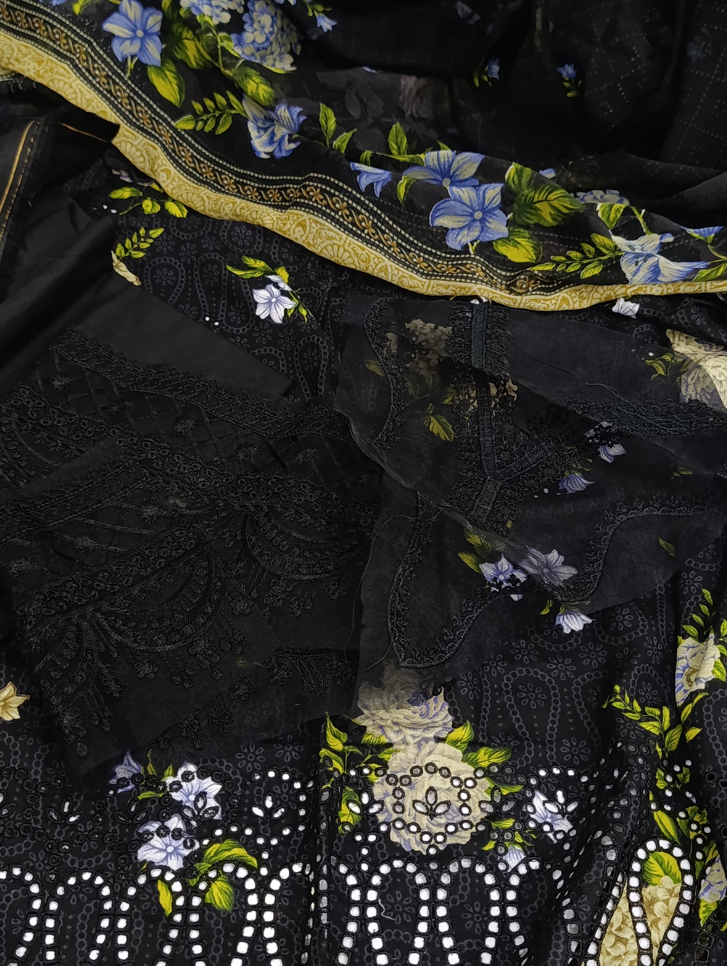 3pc rahat black lawn