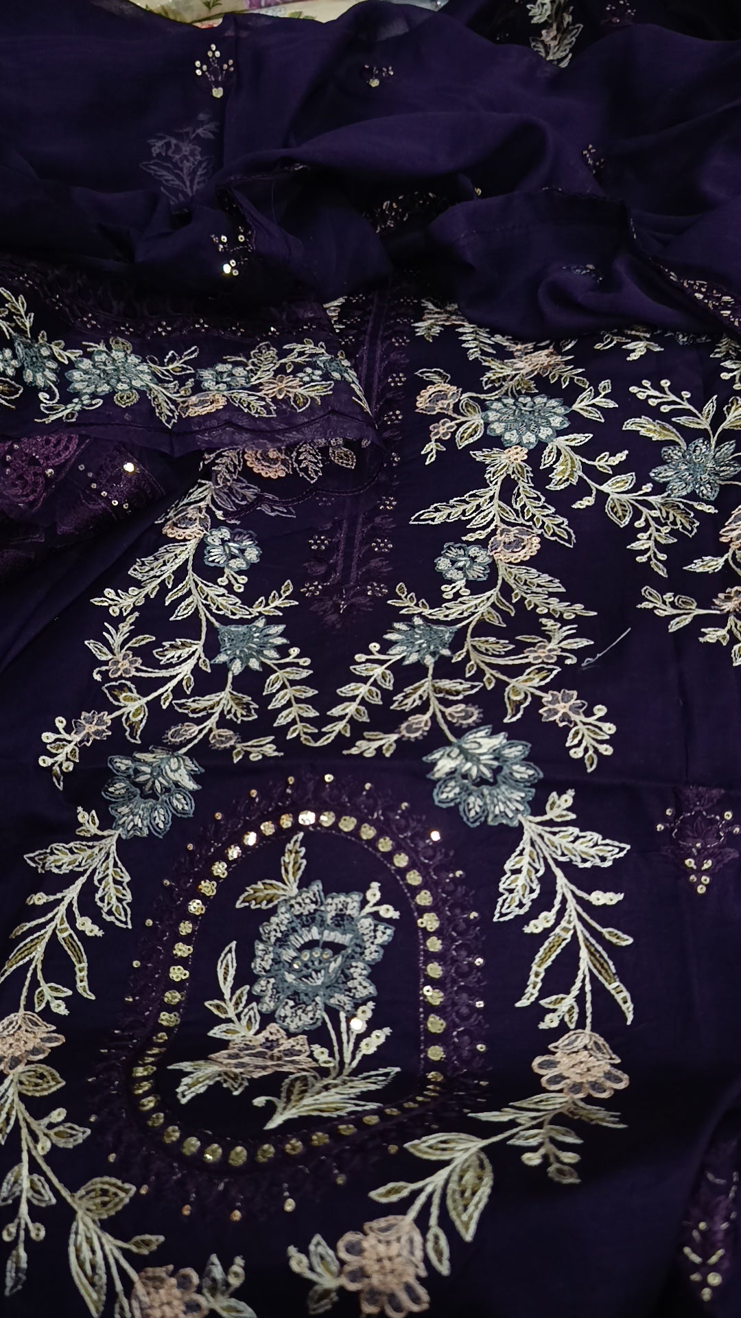3pc Kalam purple lawn