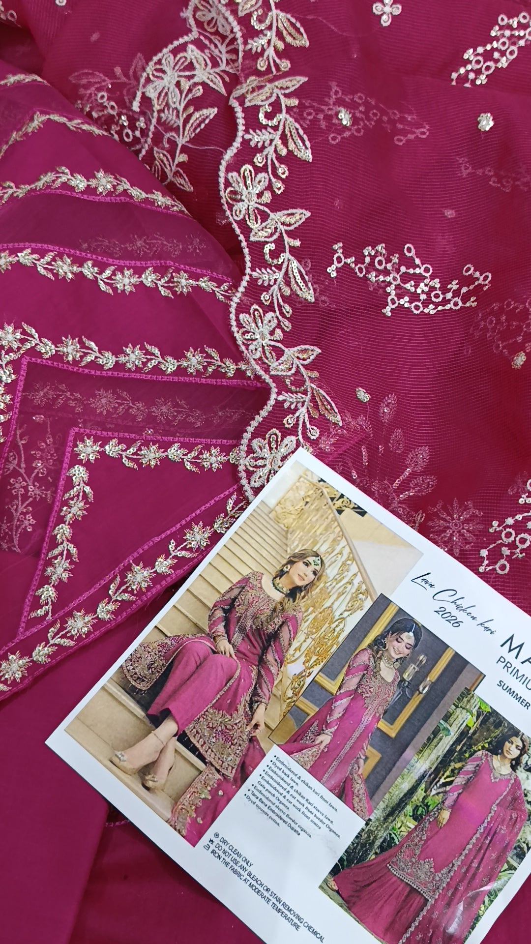 3pc Noor pink lawn