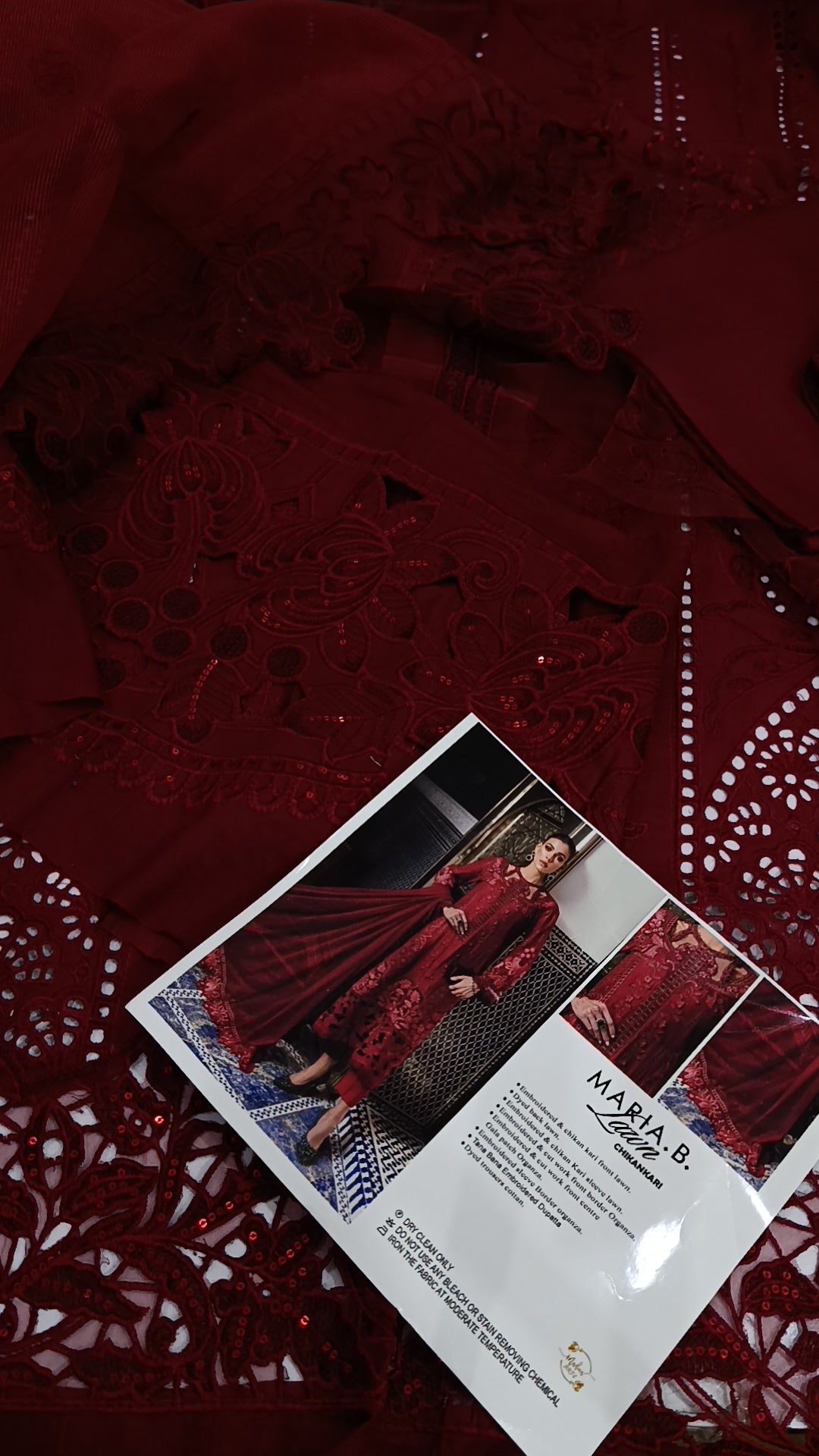 3pc mehraban maroon lawn