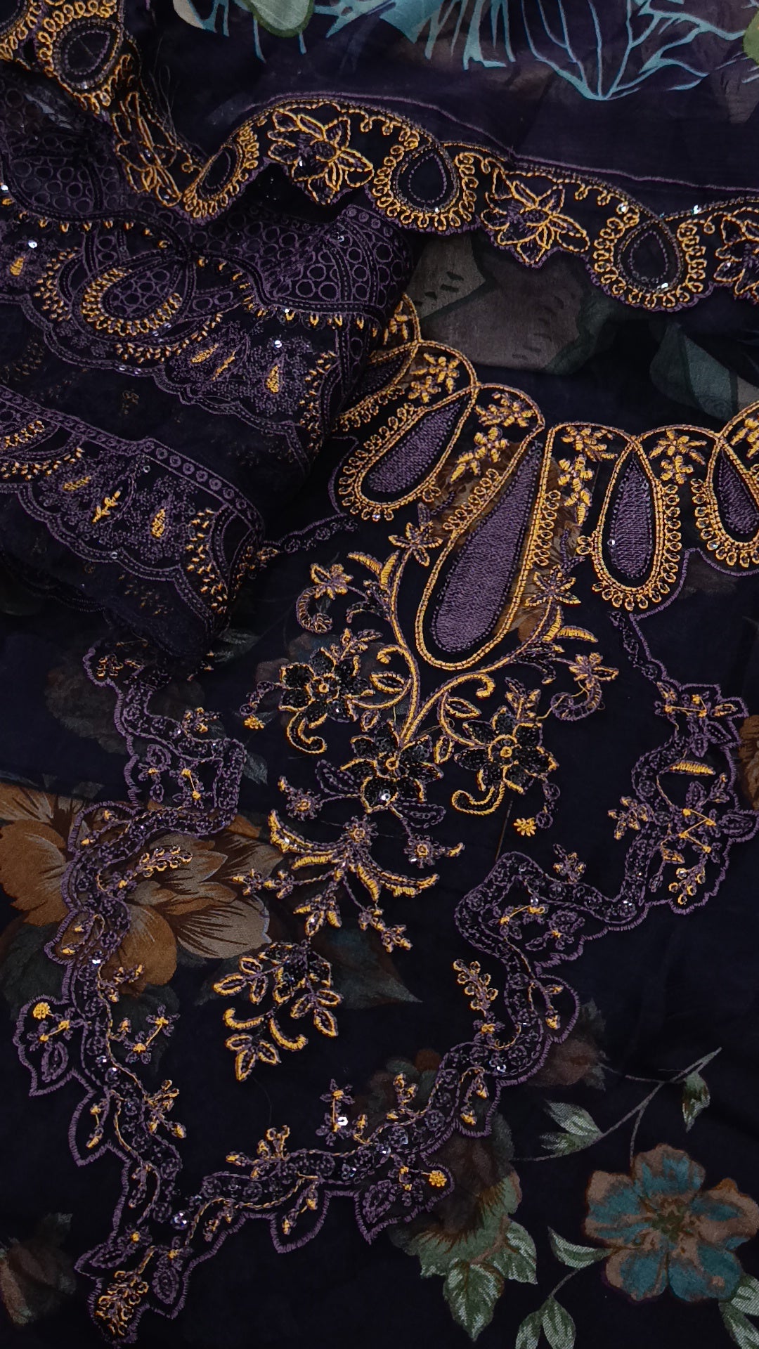 3pc anookhi lawn plum