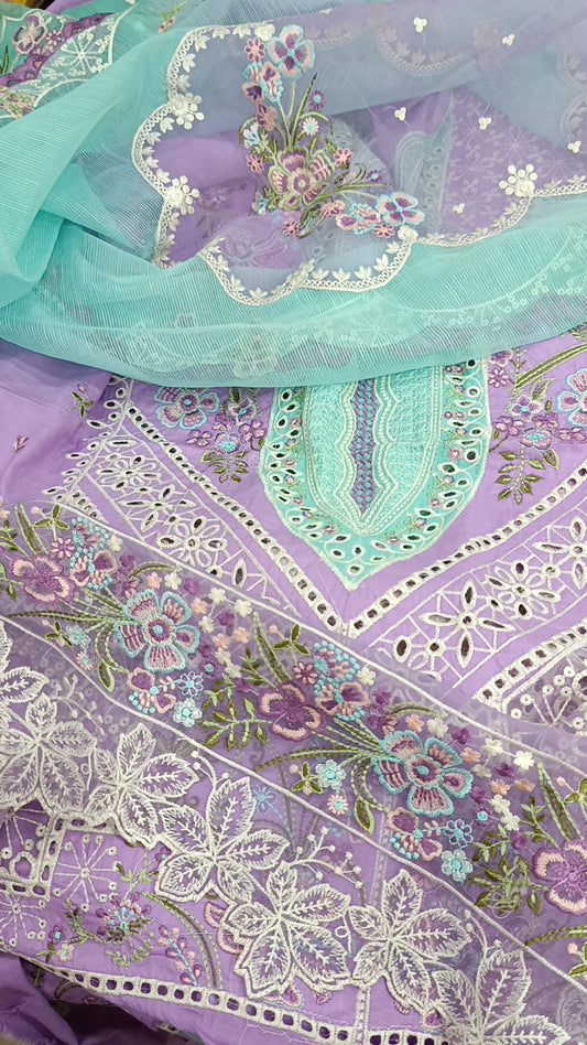 3pc double pastel lawn lilac