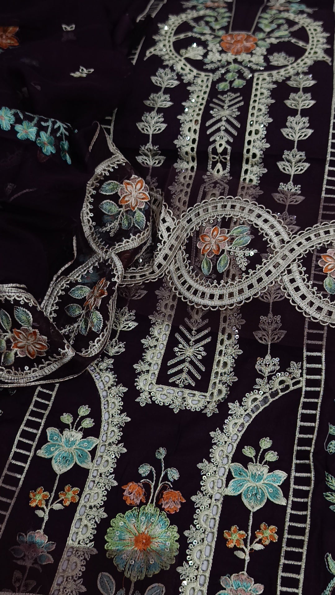 3pc emaan purple lawn