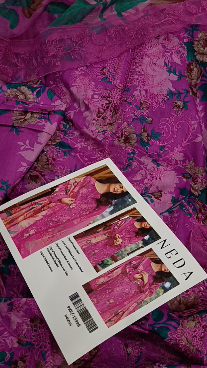 3pc neda lawn pink