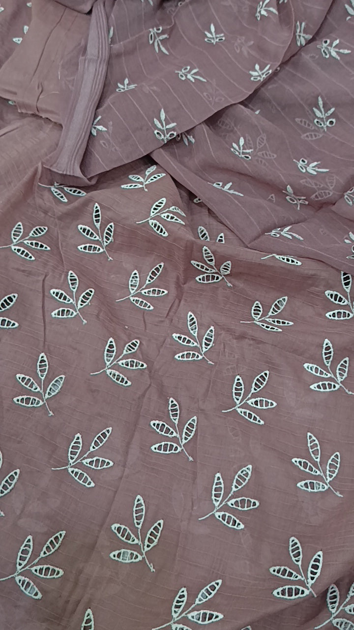 3pc Fiza chicken kari dark tea pink lawn