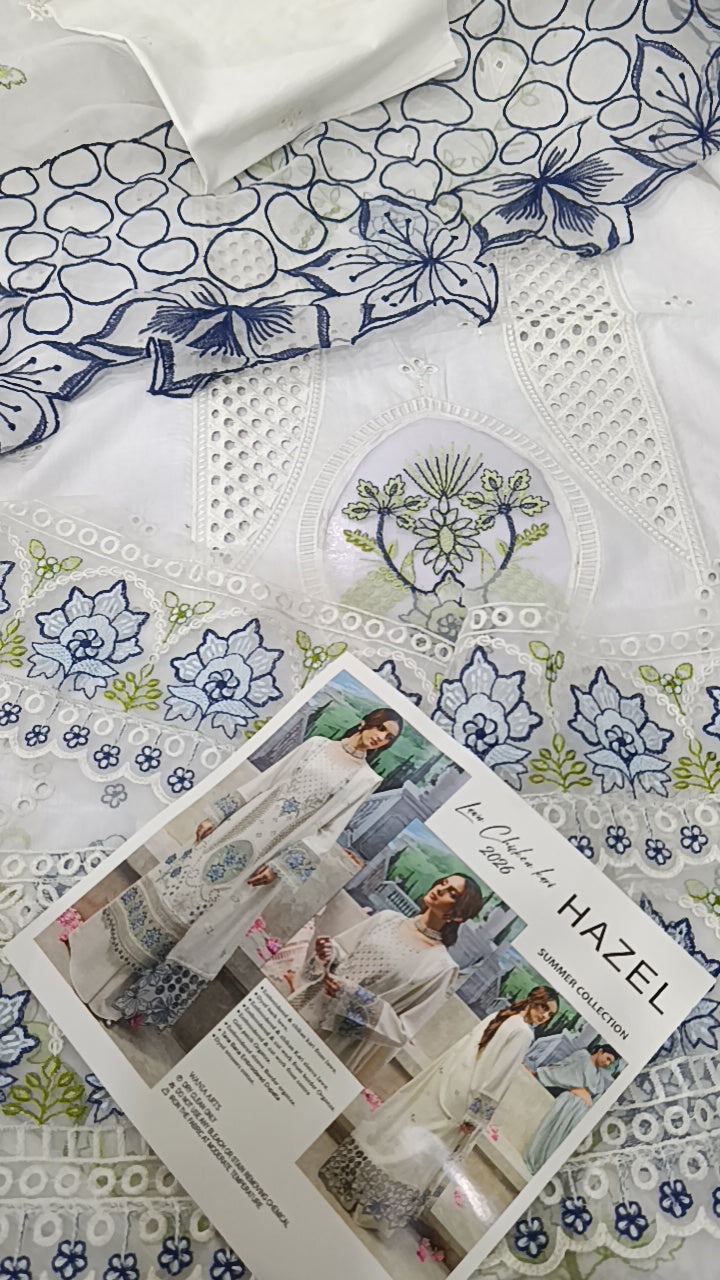 3pc mahnur white lawn