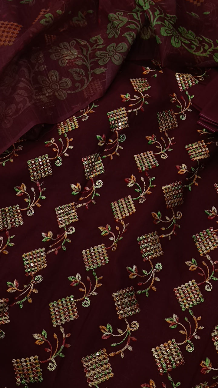 3pc Simon maroon lawn