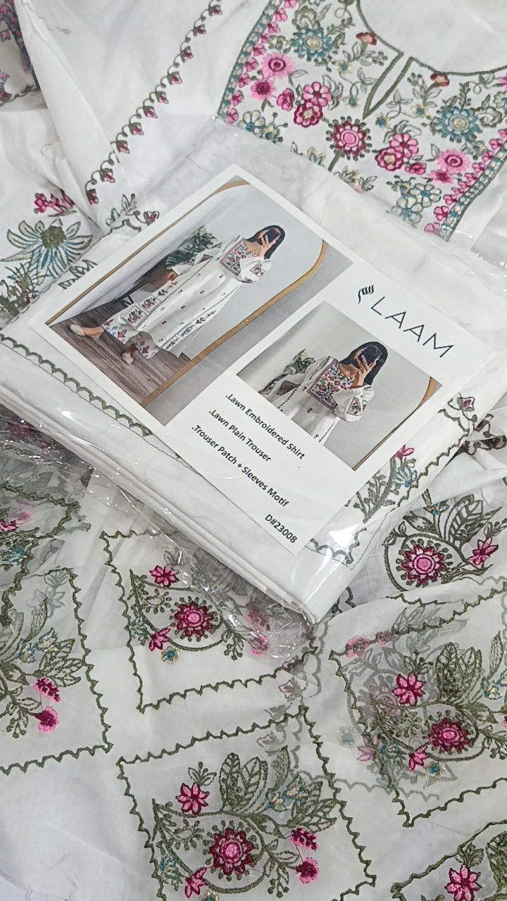 2pc Sharma white lawn