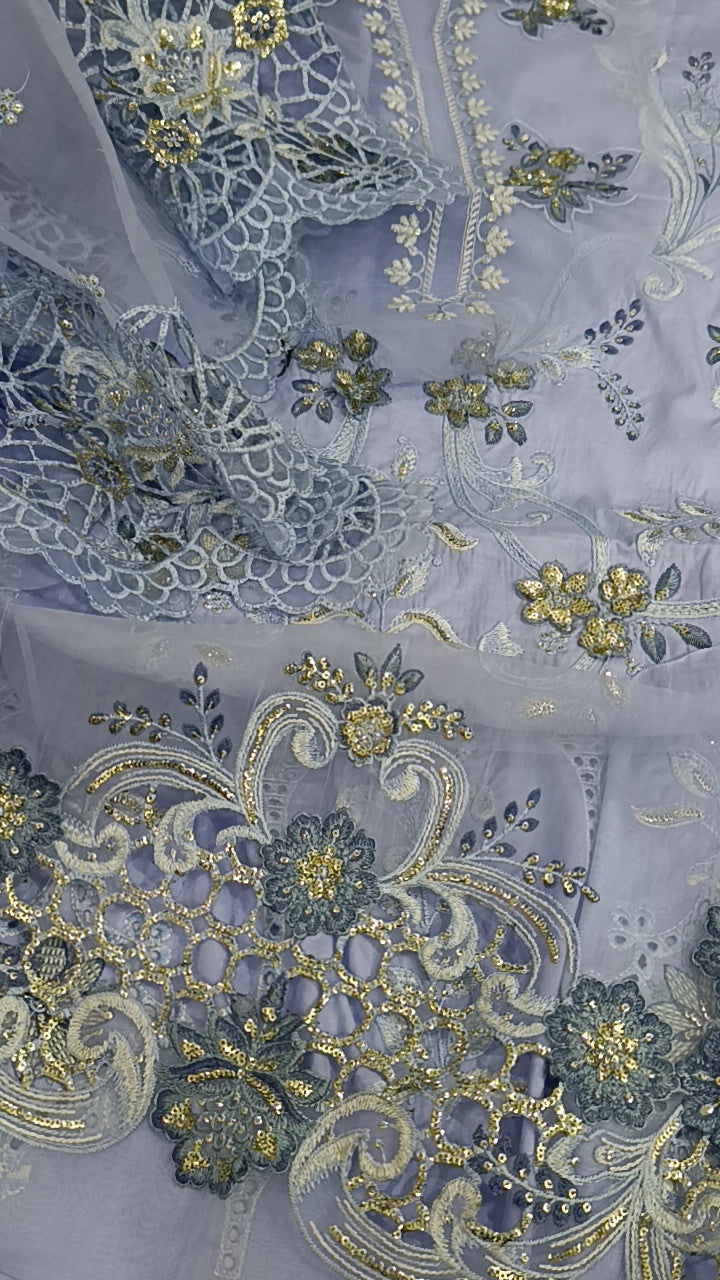 3pc Veronica sky blue lawn