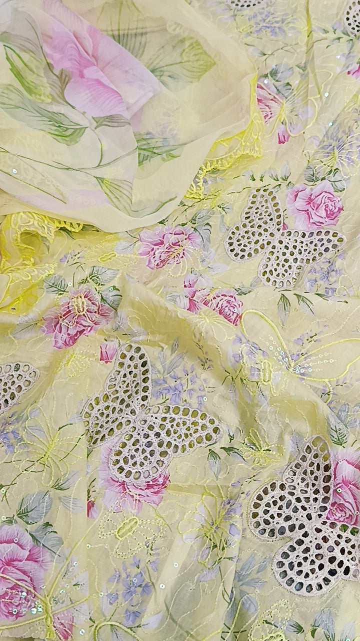 3pc yellow butterfly lawn