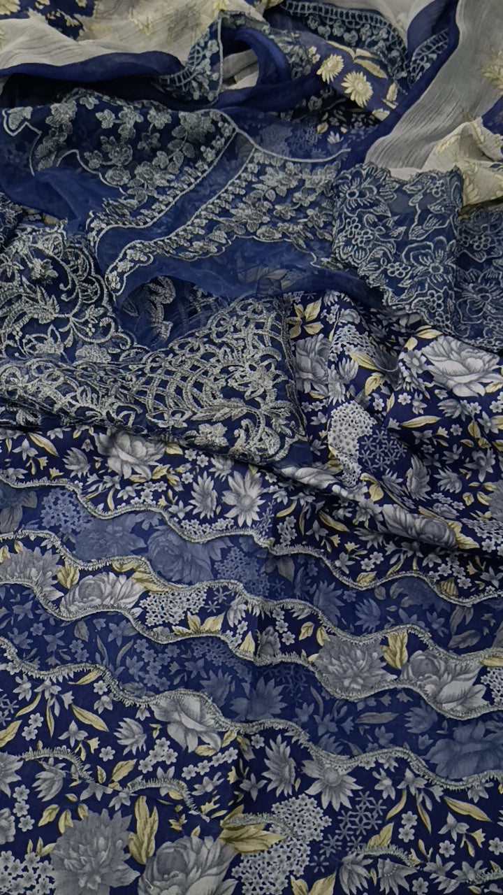 3pc cutwork bule