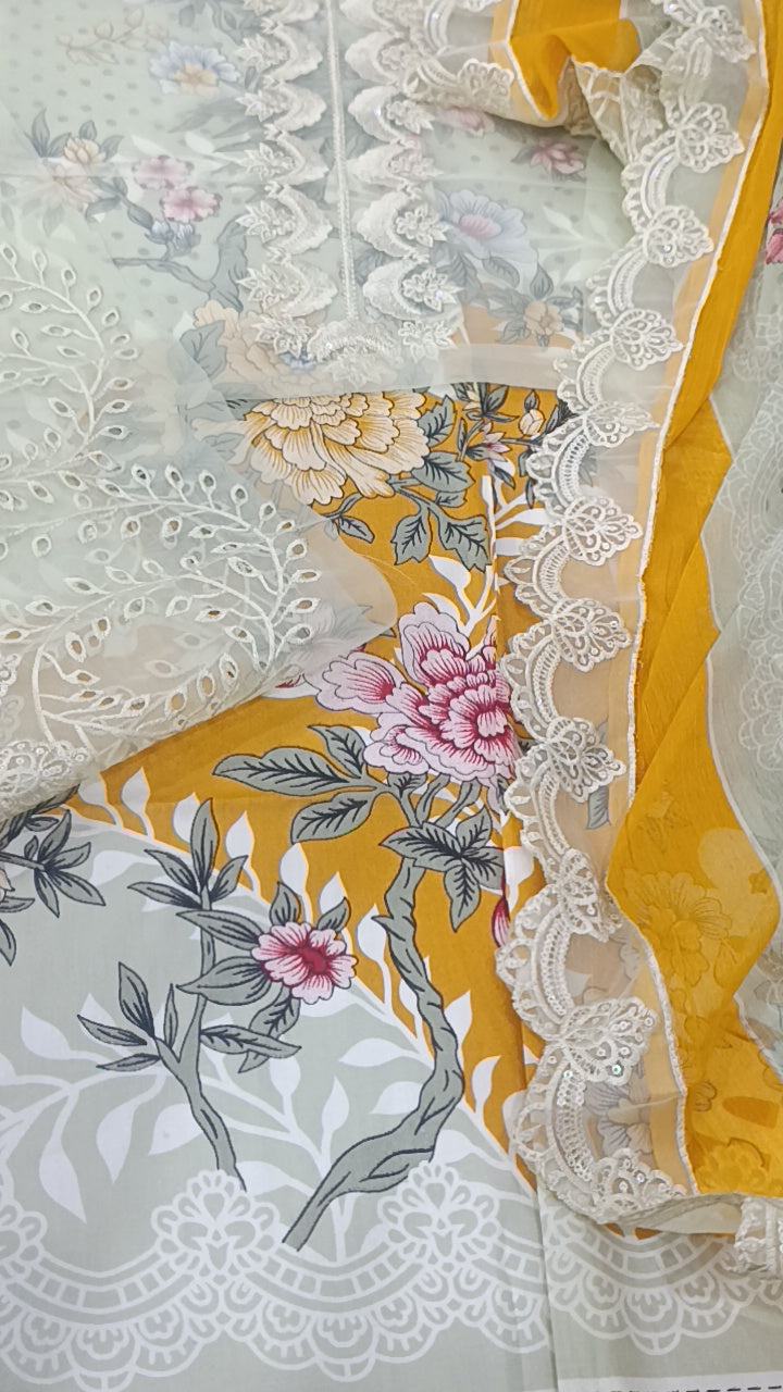3pc Antony mustard grey lawn