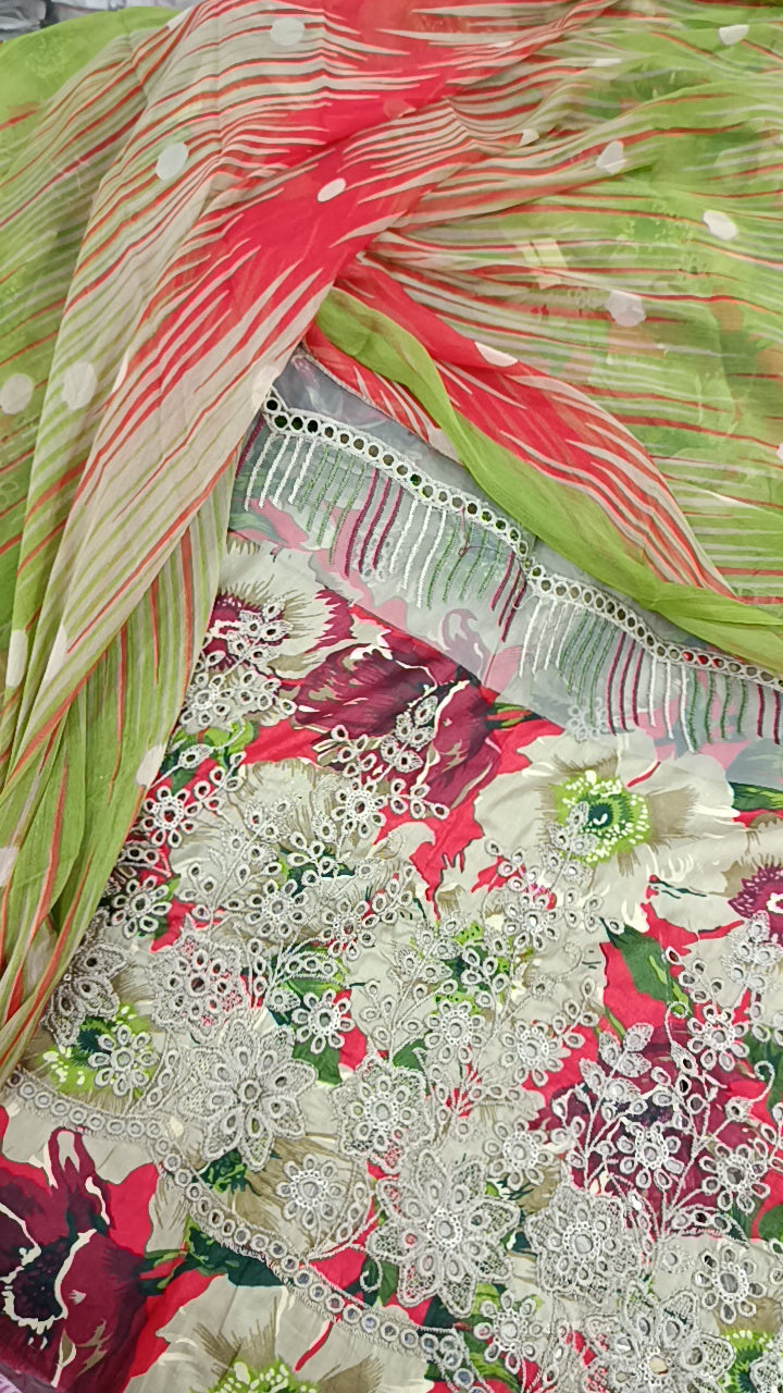3pc baroque 5million lawn red