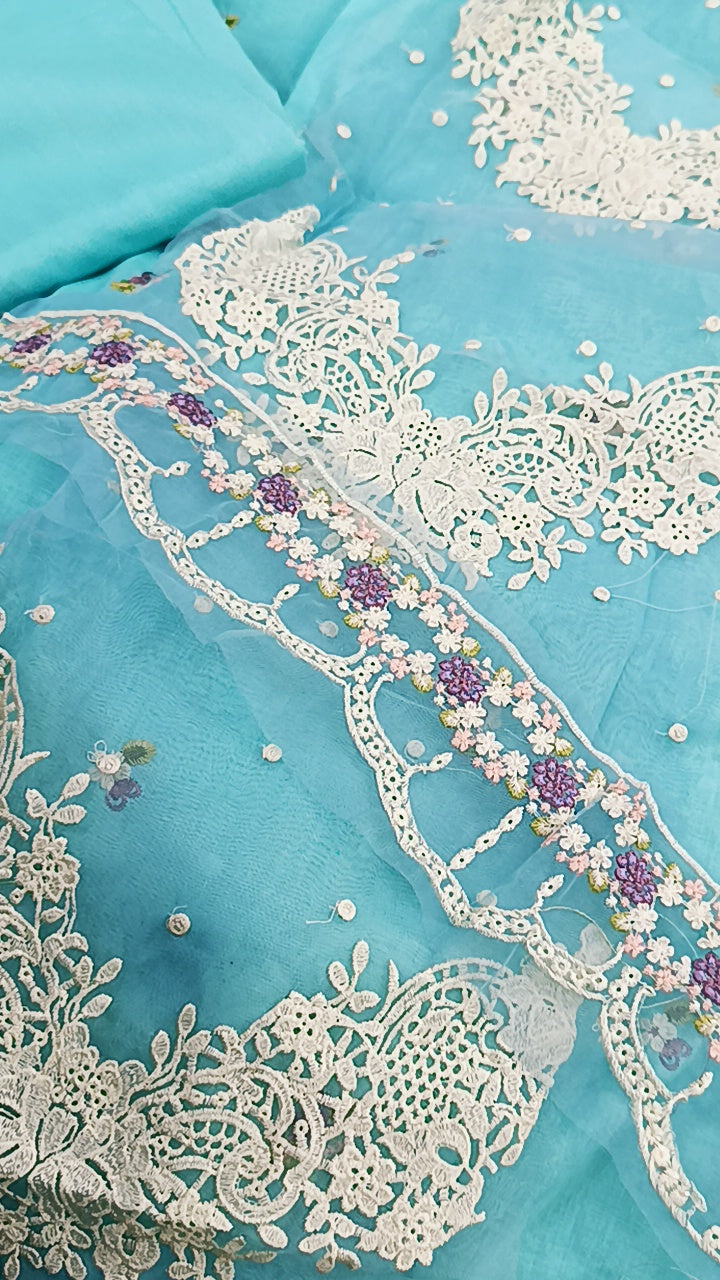 2pc Gulnaar sky blue lawn