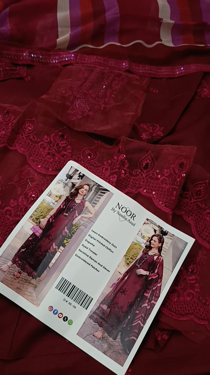 3pc maroon basic lawn