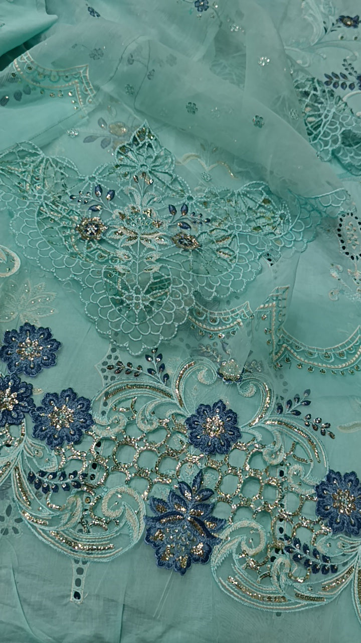 3pc Veronica sky blue lawn