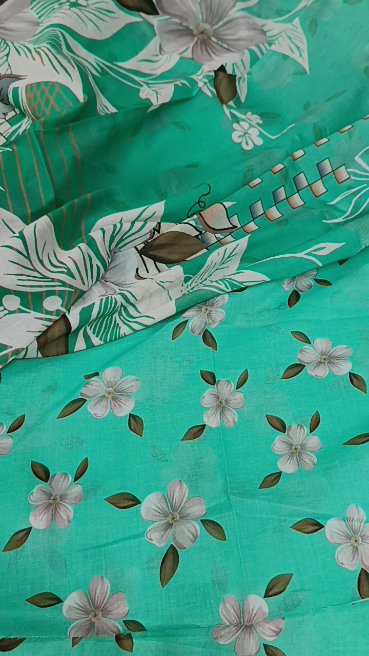 3pc Alkaram sea green lawn