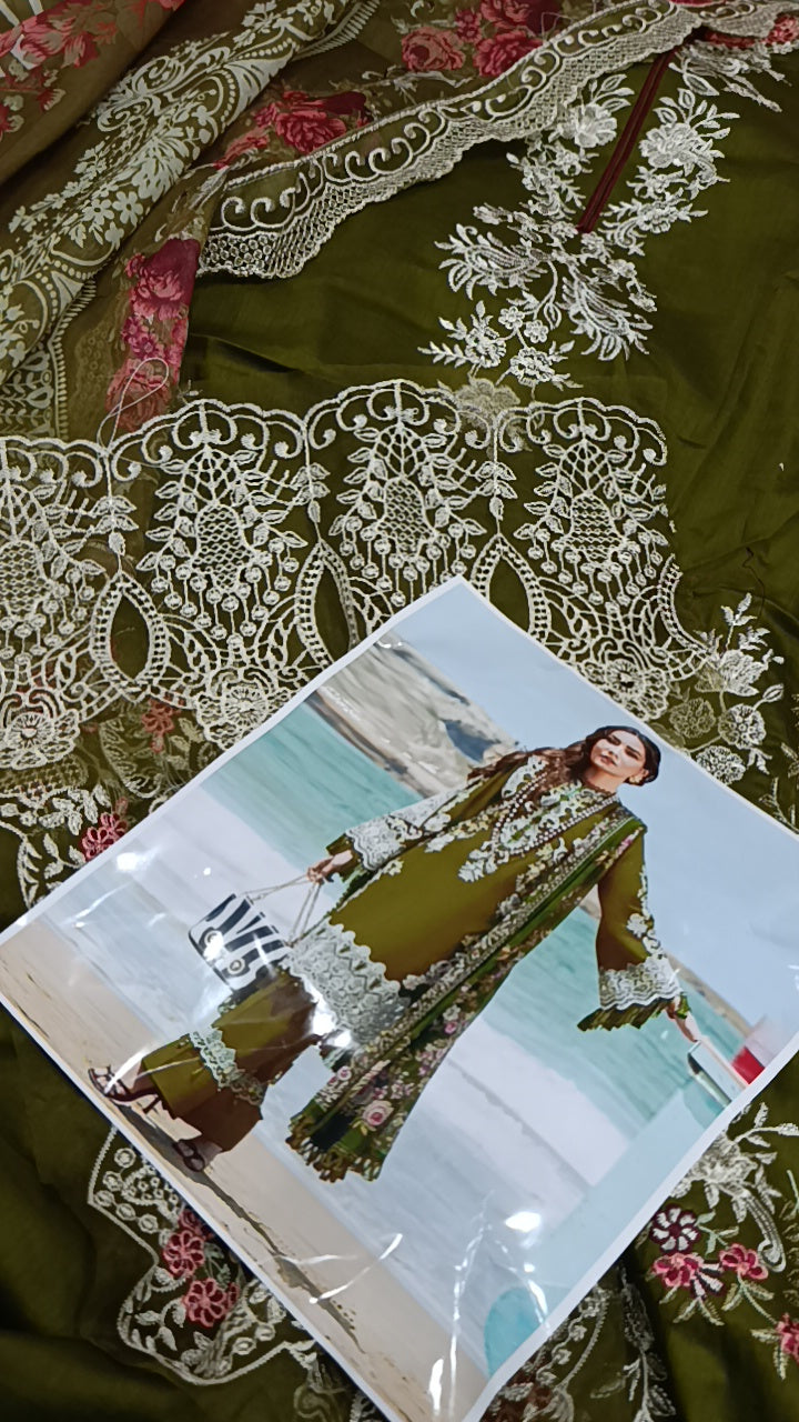 3pc sultan mehndi lawn
