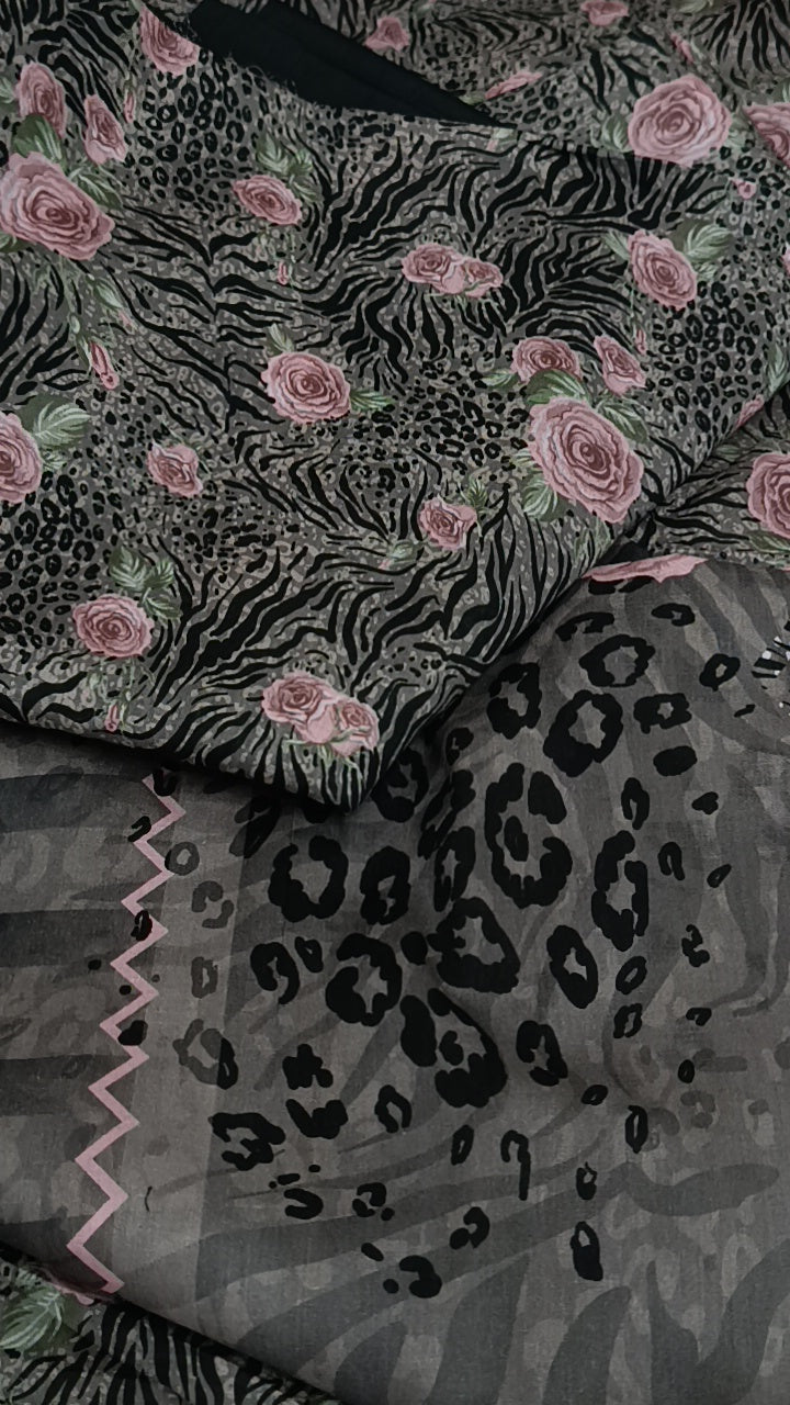 3pc Alkaram cheetah flowers lawn
