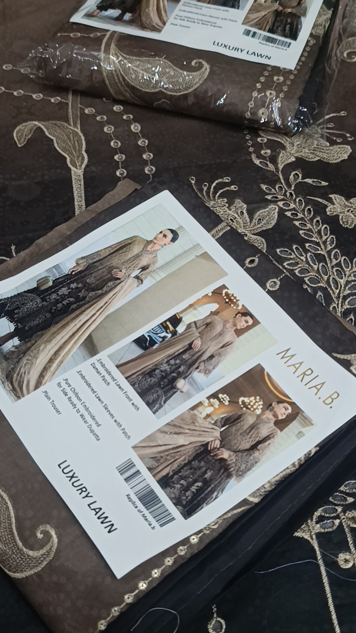 3pc double chocolate skin brown lawn
