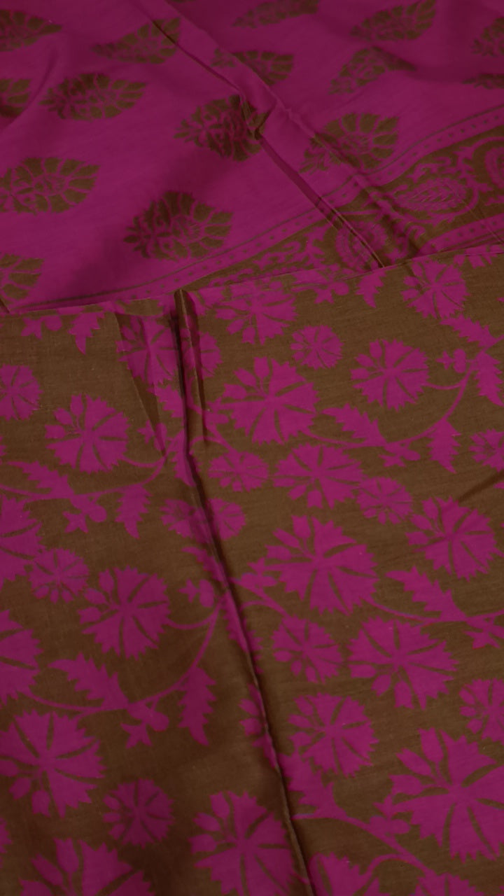 3pc Alkaram pink brown lawn