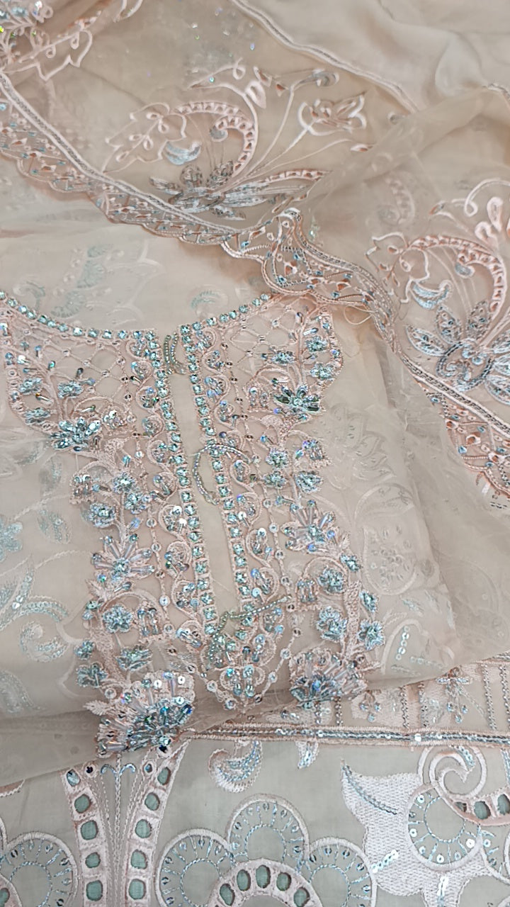 3pc grace light peach lawn