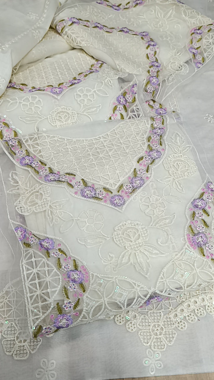 2pc Edwina off white lawn