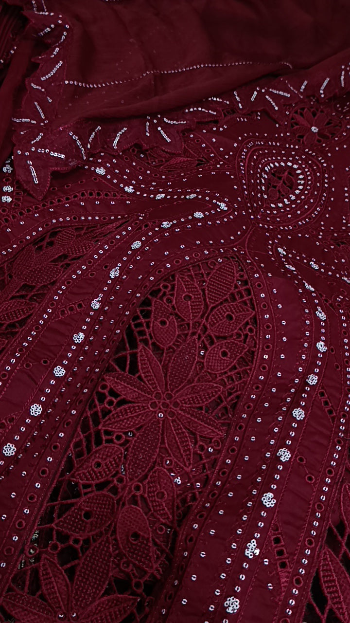 3pc korishia maroon lawn
