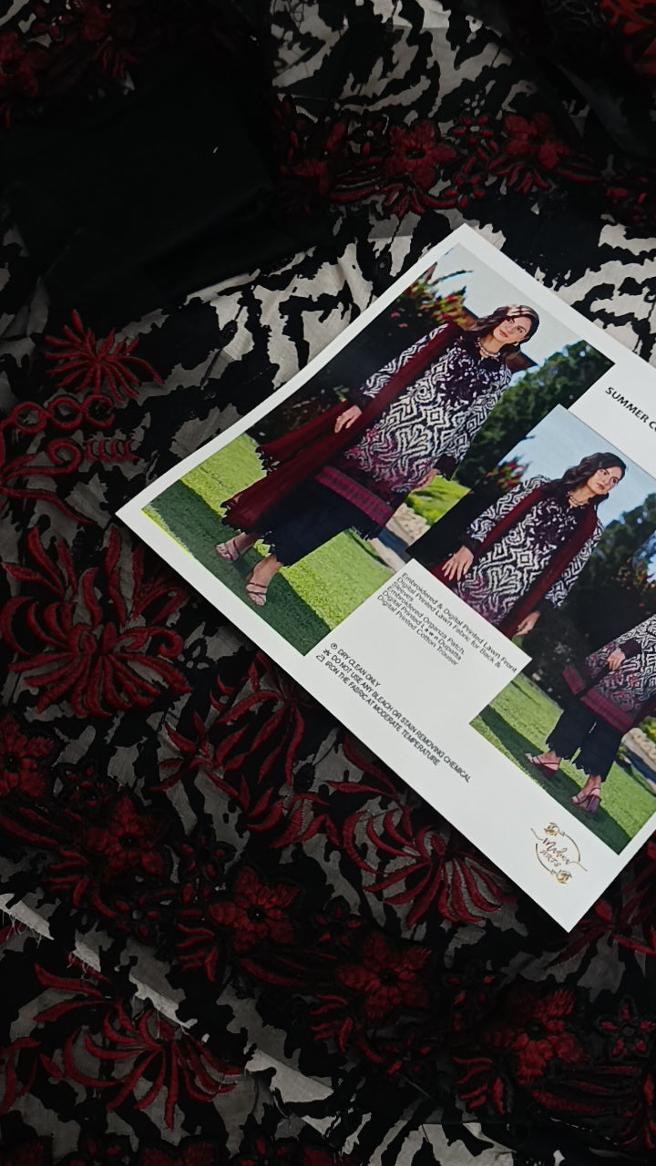 3pc rangrasia volume black red lawn