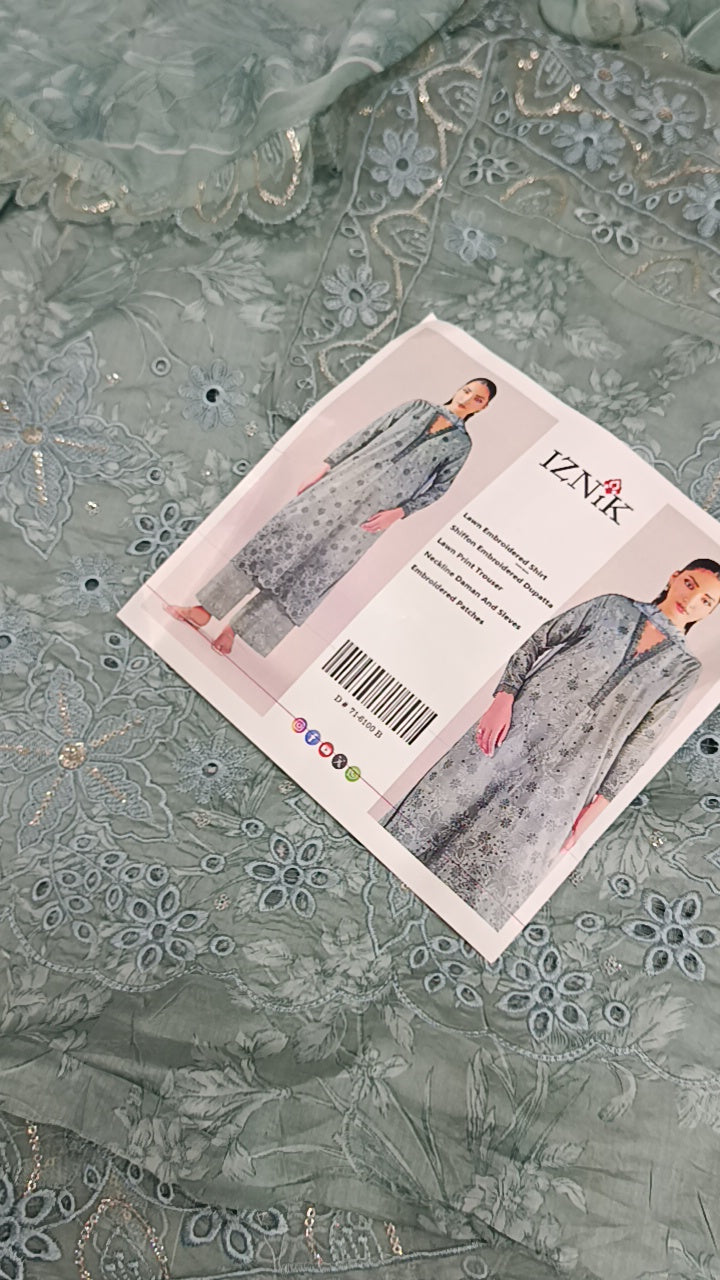 3pc iznik latin lawn