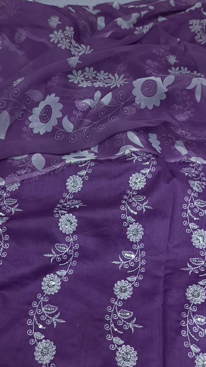 3pc Karishma lilac cotton
