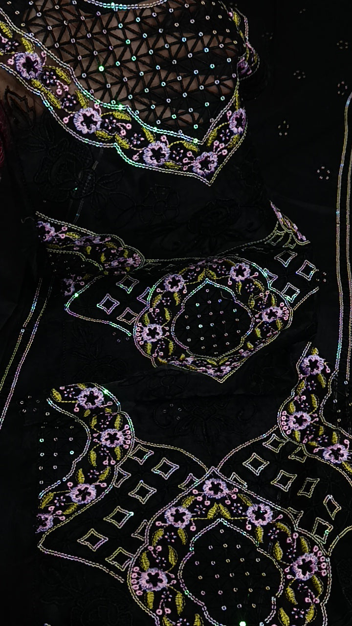 2pc Edwina black cotton