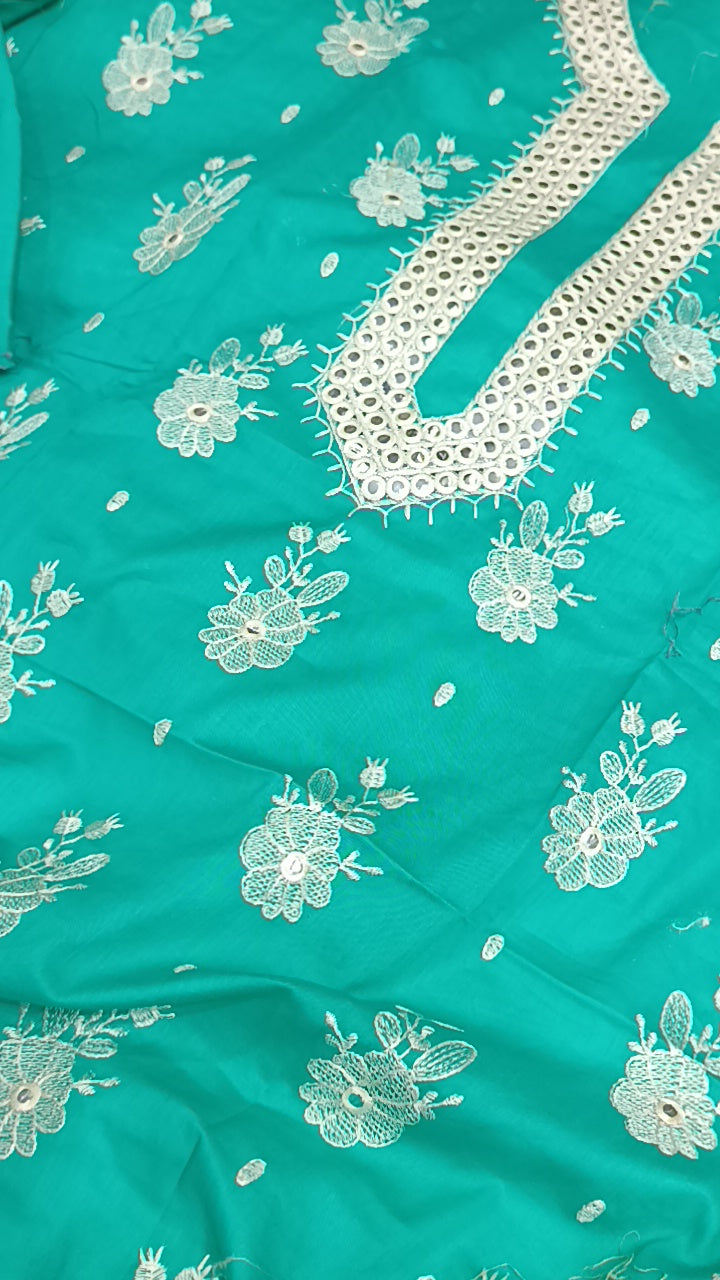 2pc foil sea green cotton