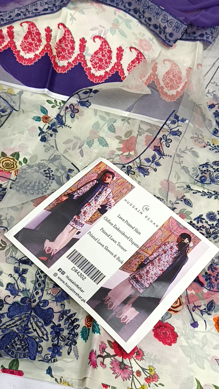 3pc Hussain rehar print lawn