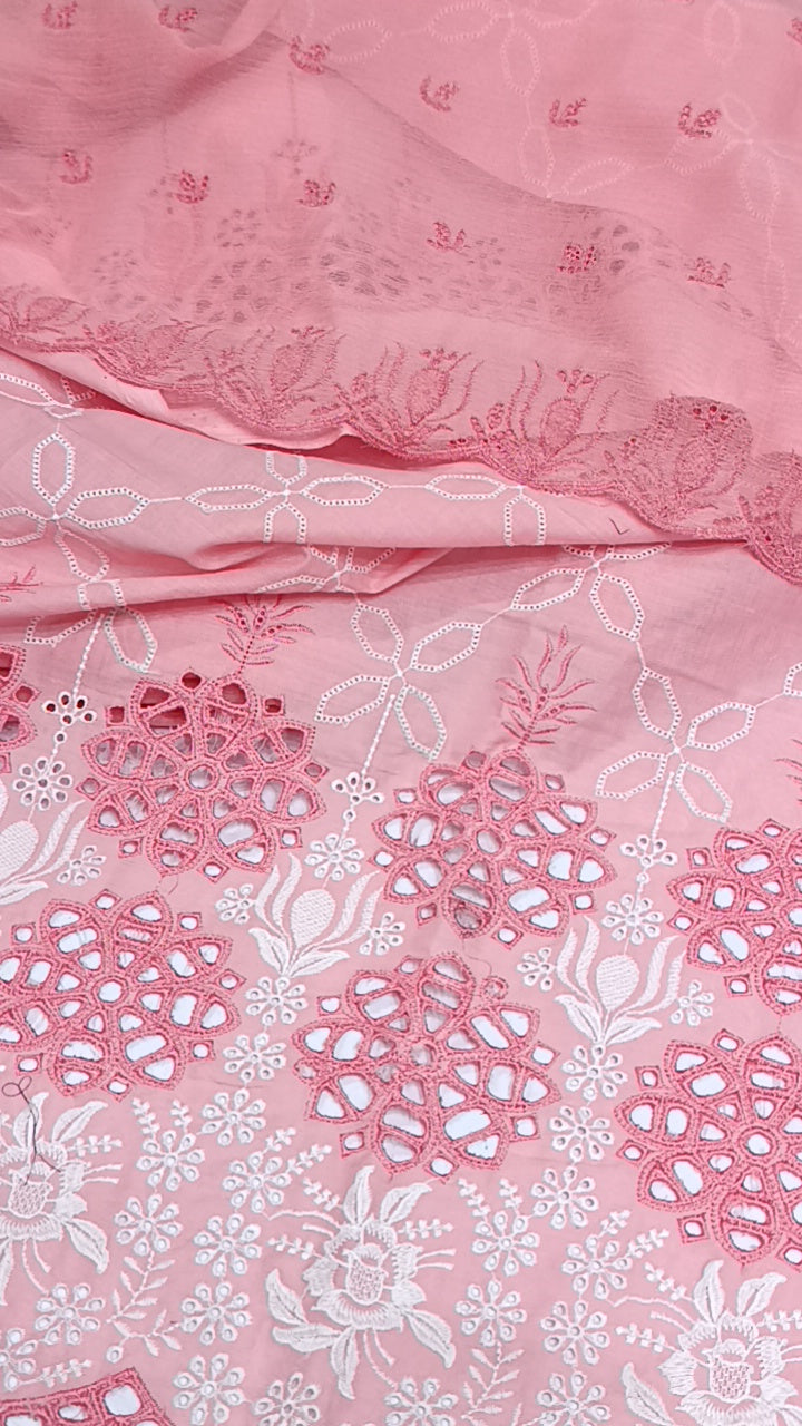 3pc bareeze chicken kari pink lawn