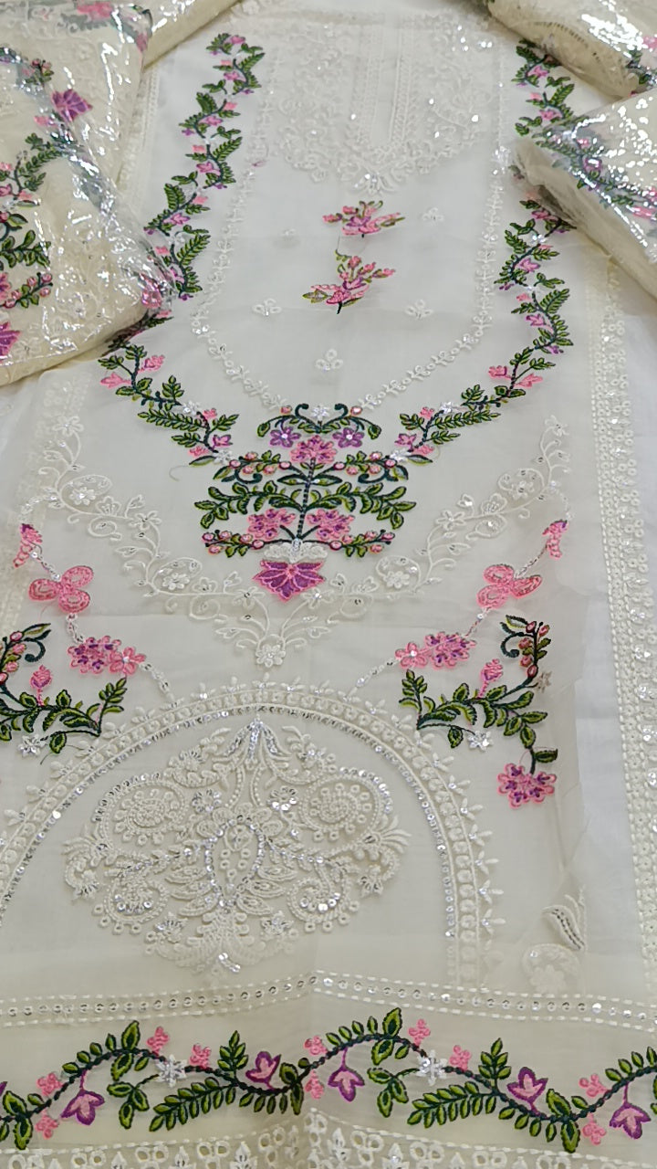 2pc fabiha off white lawn
