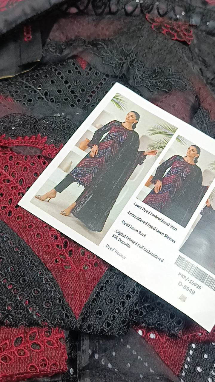 3pc triple V black lawn