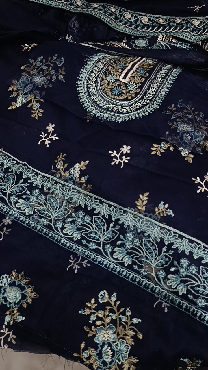 3pc Jew navy blue lawn