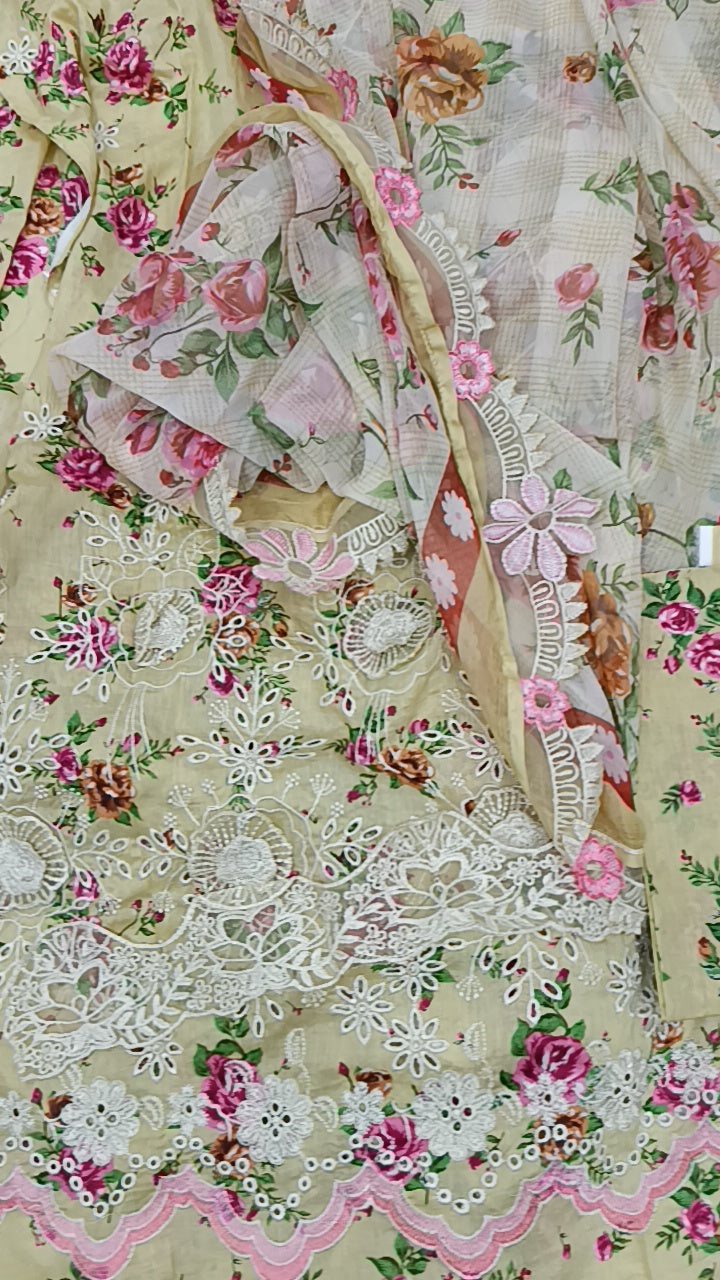 3pc misbah beige lawn