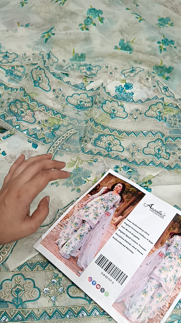 3pc Aneelas sea green lawn
